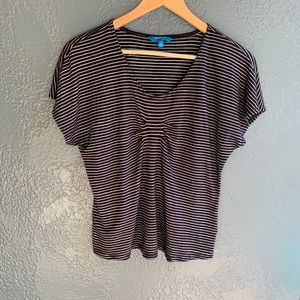 DEREK LAM For Design Nation B&W Striped T-Shirt